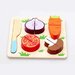 Set 3 puzzle 3d din lemn, feliere fructe, legume, alimente